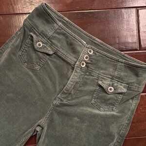 Anthropologie Pilcro Green Corduroy High Rise Trouser Bootcut Pants Size 28